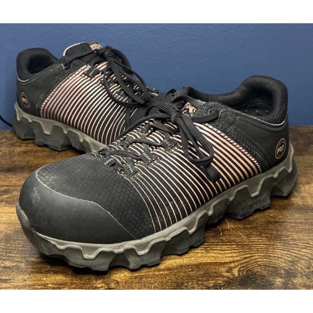 Timberland Pro Antifatigue Steel Toe Pro416A Womens Shoes Black/Rose Gold Sz 8.5